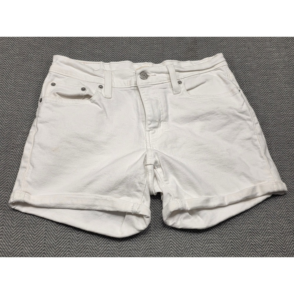 Levi Strauss & Co Womens White Mid Length Denim Shorts Size 29 29965-0067